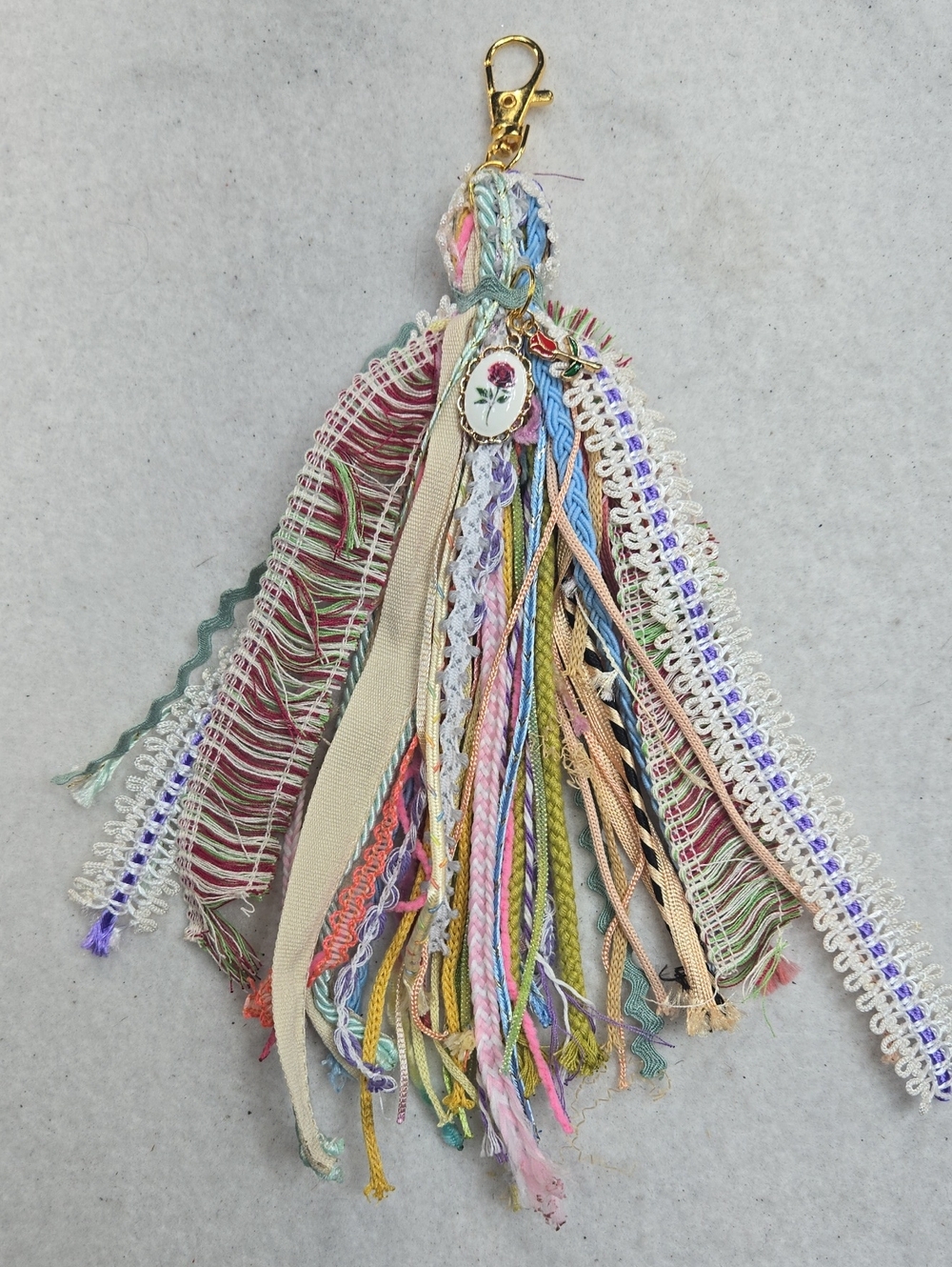 Handmade Bohemian Multicolor Tassel Keychain Charm